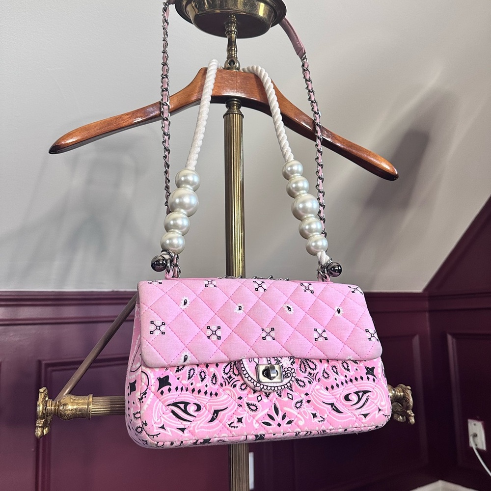 Readymade Japan pink bandana upcycled rope chain handbag shoulder bag